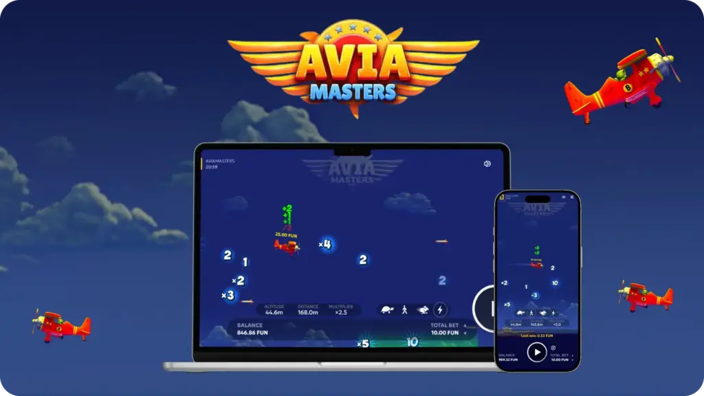 Aviamasters round flow showing multiplier increase and rocket hazard