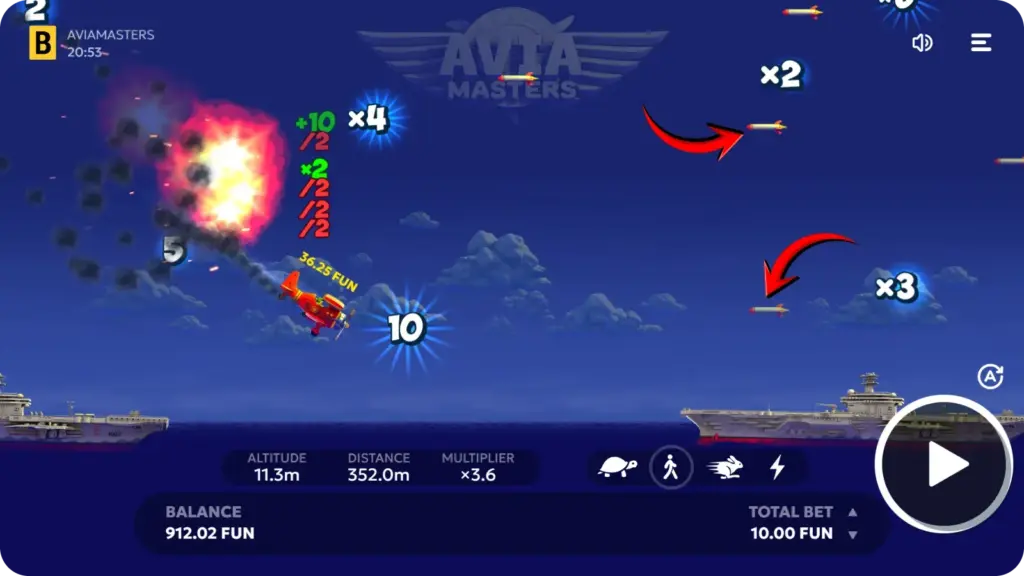 Rocket hazard collision during an Aviamasters round